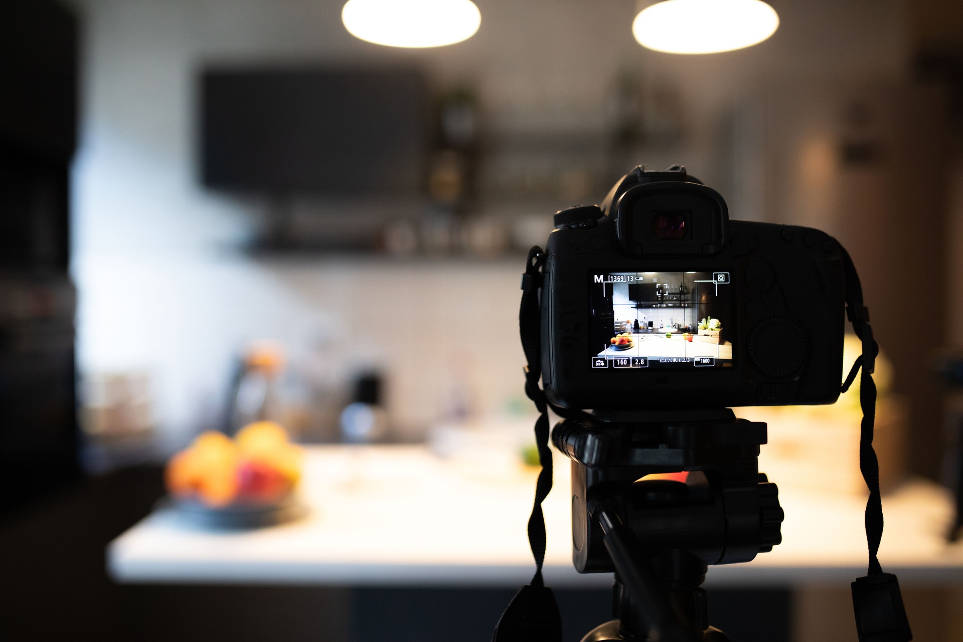 Preparing camera and kitchen for recording cooking